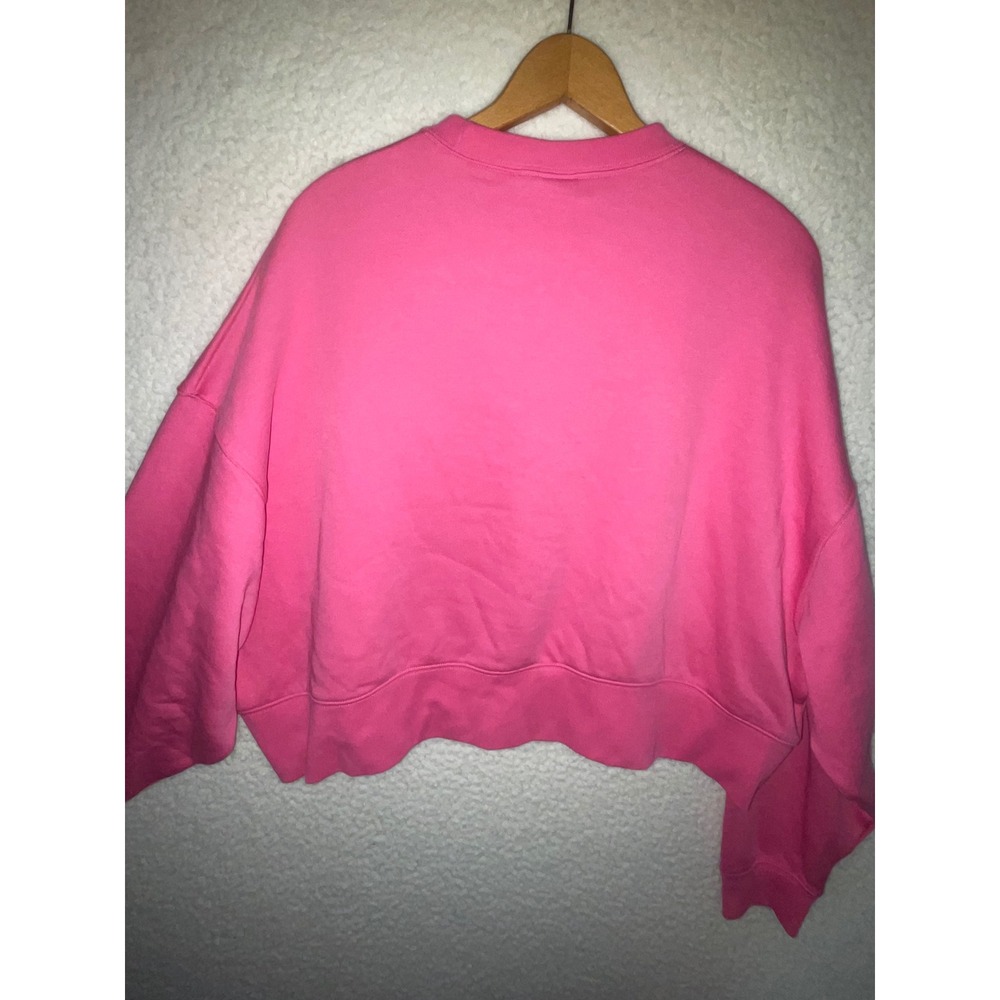 Nike Sportswear Essential Women Fleece Cropped Sweatshirt Pink m center swoosh - Picture 6 of 11